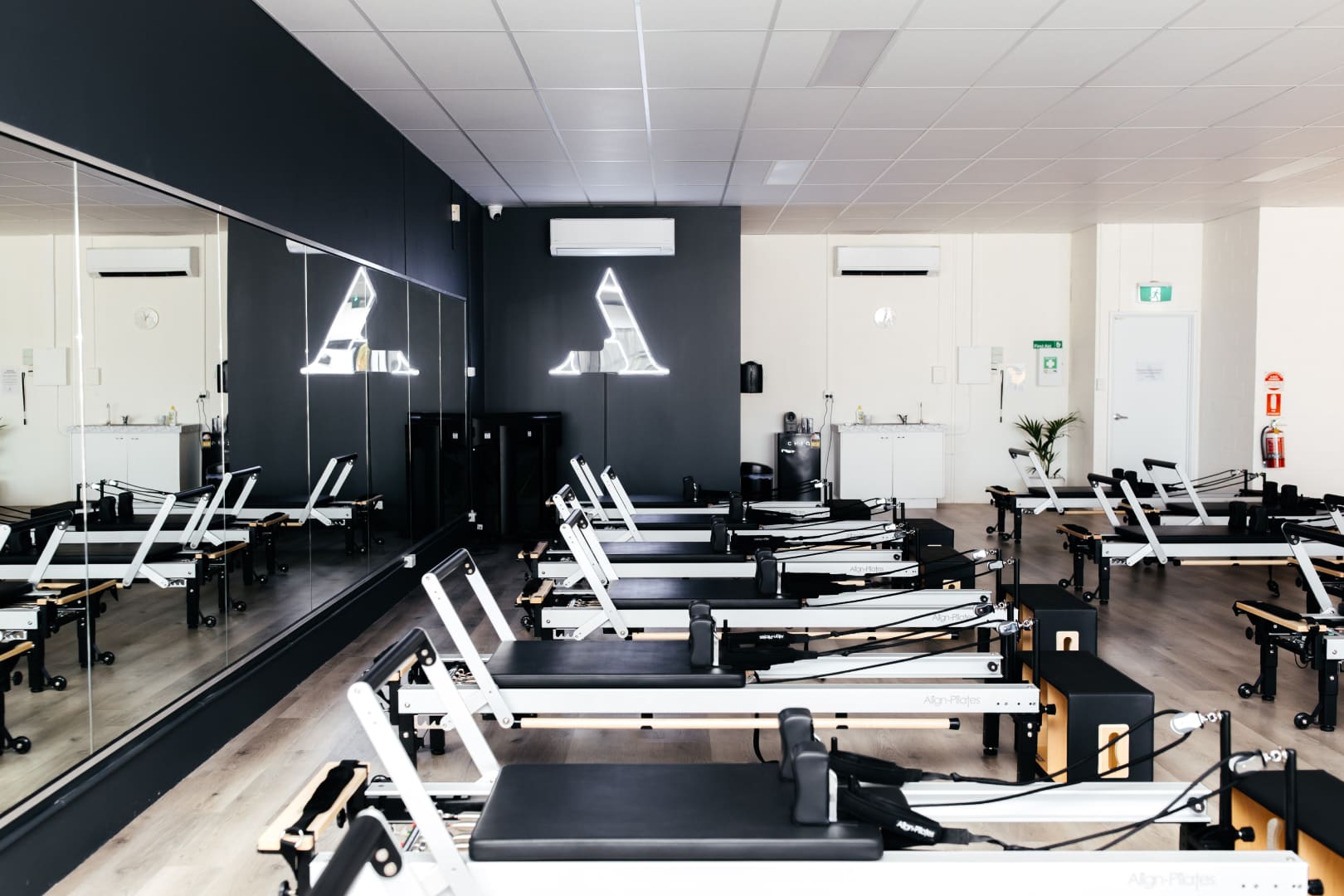 Reformer machines at Awaken Pilates and Yoga